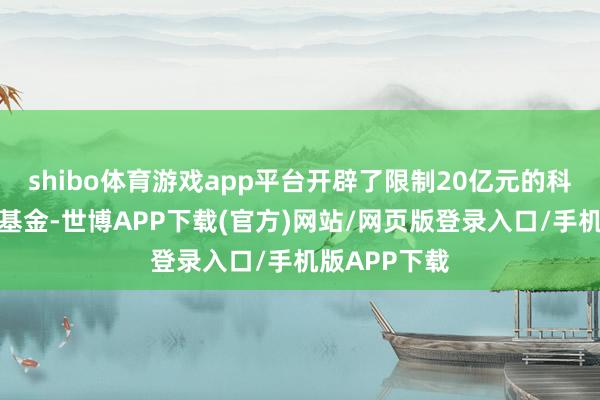 shibo体育游戏app平台开辟了限制20亿元的科技编削种子基金-世博APP下载(官方)网站/网页版登录入口/手机版APP下载