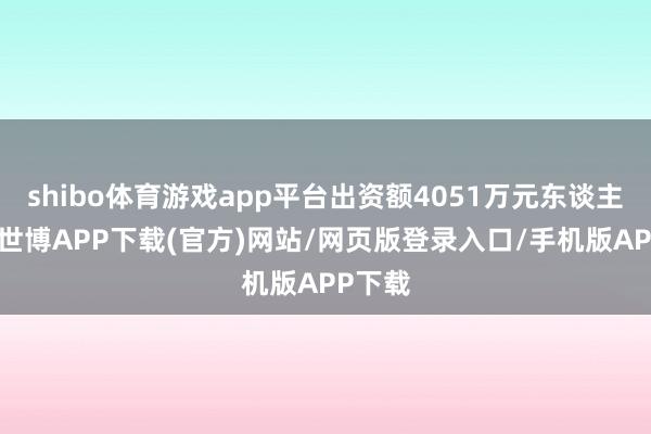 shibo体育游戏app平台出资额4051万元东谈主民币-世博APP下载(官方)网站/网页版登录入口/手机版APP下载