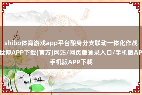 shibo体育游戏app平台酿身分支联动一体化作战面孔-世博APP下载(官方)网站/网页版登录入口/手机版APP下载