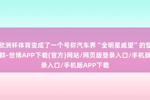 欧洲杯体育变成了一个号称汽车界“全明星威望”的整车产业集群-世博APP下载(官方)网站/网页版登录入口/手机版APP下载